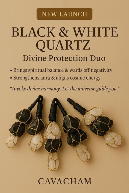 Cavacham Black Tourmaline and Clear Quartz Hanging