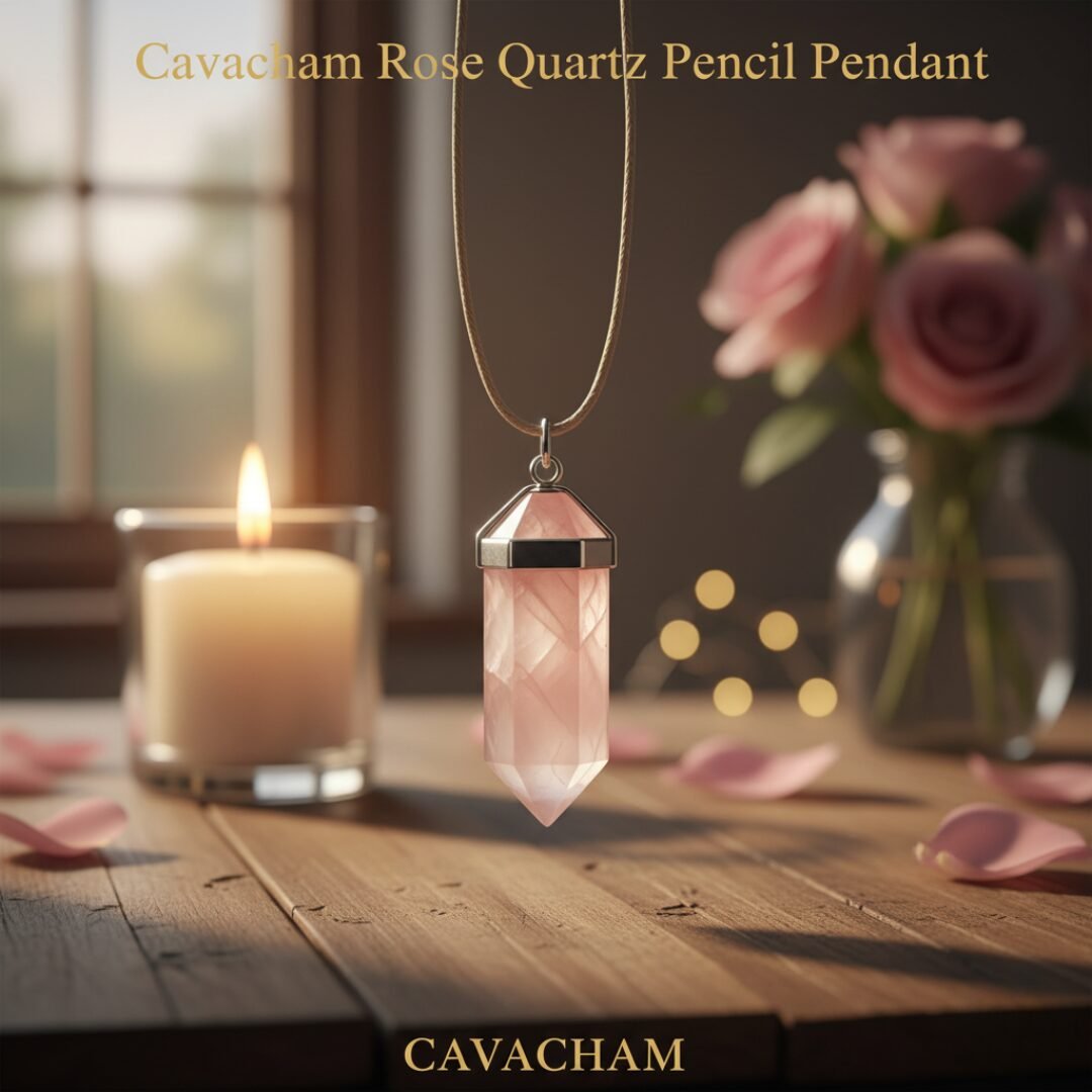 Cavacham Rose Quartz Pencil Pendant Cavacham Rose Quartz Pencil Pendant