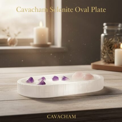 Cavacham Selenite Oval Plate